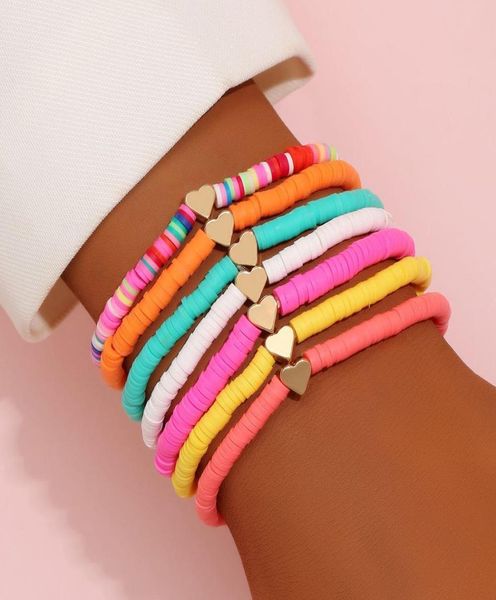 7pcsset bohemian love heart charm bracelets layered colorful polymer clay bracelet for female summer 4mm beaded braclets women 203836298, Black
7pcsset bohemian love heart charm bracelets layered colorful polymer clay bracelet for female summer 4mm beaded braclets women 203836298, Black