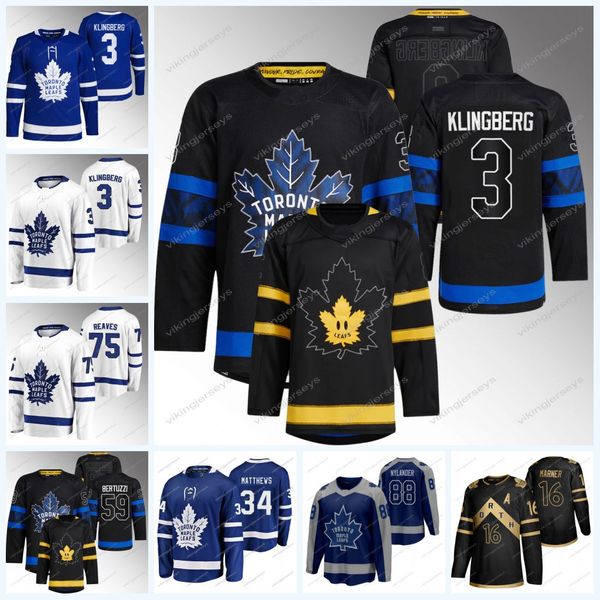 

maple leafs jersey toronto 34 auston matthews 3 john klingberg 59 tyler bertuzzi 75 ryan reaves 18 max domi 23 matthew knies 42 maxime lajoi, Black;red