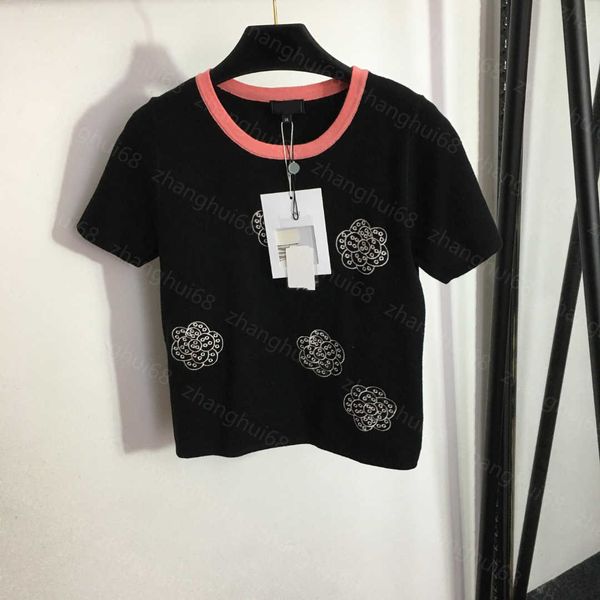 23ss womens designer clothing womens knits logo embroidered wool knit short sleeve womens clothes, White
23ss womens designer clothing womens knits logo embroidered wool knit short sleeve womens clothes, White