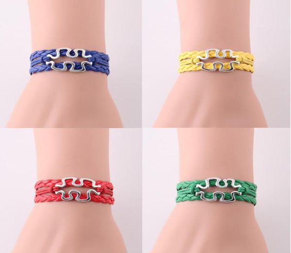 autism awareness jigsaw ribbon puzzle pieces charm bracelet leather braid handmade bracelets women men autism jewelry7829385, Golden;silver
autism awareness jigsaw ribbon puzzle pieces charm bracelet leather braid handmade bracelets women men autism jewelry7829385, Golden;silver