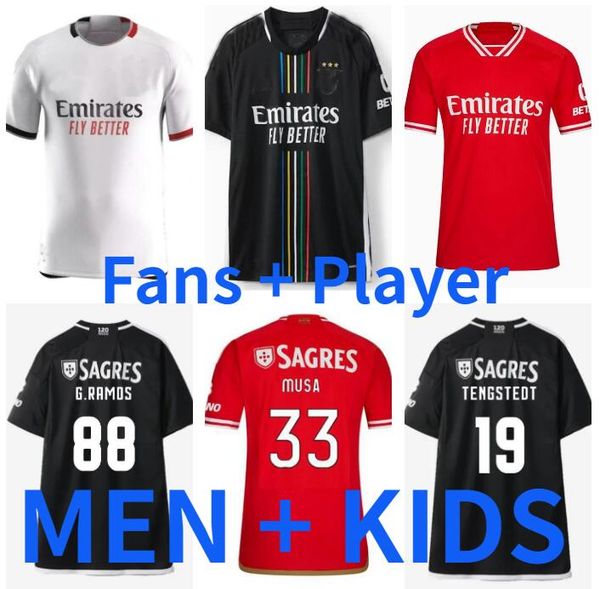 23/24 benfica soccer jerseys camisetas kid kit 2023 2024 home camisa di maria football shirt player version g.ramos neres aursnes rafa musa, Black;yellow
23/24 benfica soccer jerseys camisetas kid kit 2023 2024 home camisa di maria football shirt player version g.ramos neres aursnes rafa musa, Black;yellow