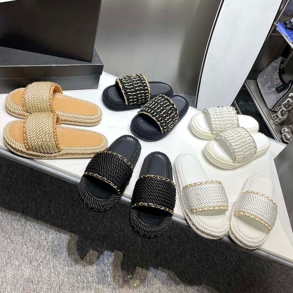 fashion sandals designer women ladies platform slippers raffia straw sandal made leather slide summer luxury flat slides ladies beach sandal, Black
fashion sandals designer women ladies platform slippers raffia straw sandal made leather slide summer luxury flat slides ladies beach sandal, Black