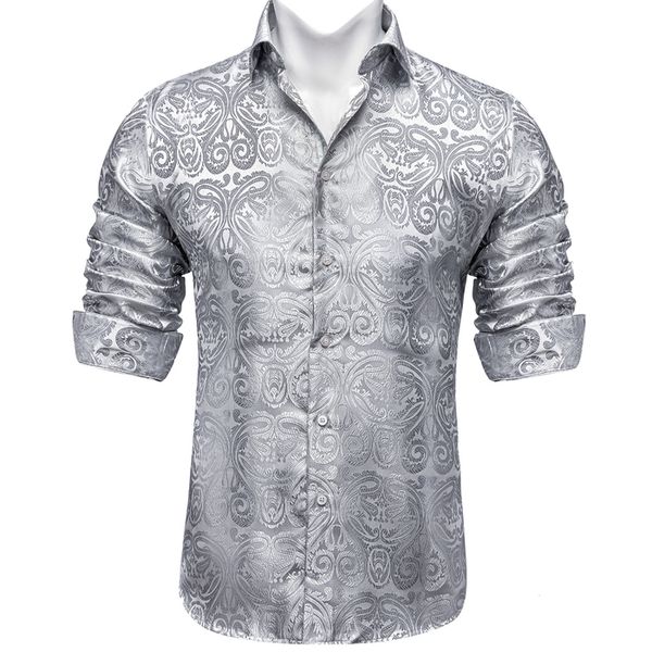 men's dress shirts dibangu luxury silver paisley silk long sleeve for men designer casual tuxedo shirt wedding prom party clothing 2307, White;black
men's dress shirts dibangu luxury silver paisley silk long sleeve for men designer casual tuxedo shirt wedding prom party clothing 2307, White;black