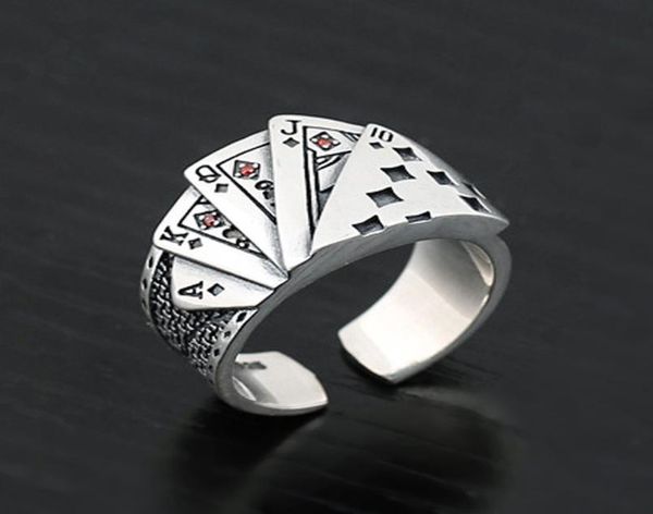 new trending lucky card ring vintage personality openended alloy lucky punk card band ring with red gemstone for men and women jz6667722, Silver
new trending lucky card ring vintage personality openended alloy lucky punk card band ring with red gemstone for men and women jz6667722, Silver