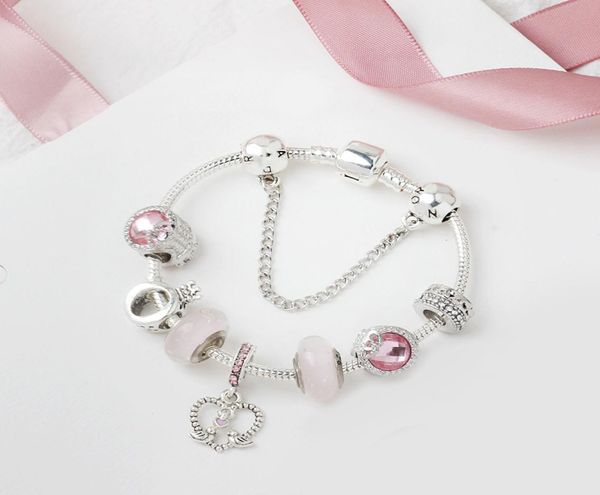 pandora bracelet new glass large bead bracelet silver alloy pink series love bird pendant bracelet 1701519, Golden;silver
pandora bracelet new glass large bead bracelet silver alloy pink series love bird pendant bracelet 1701519, Golden;silver