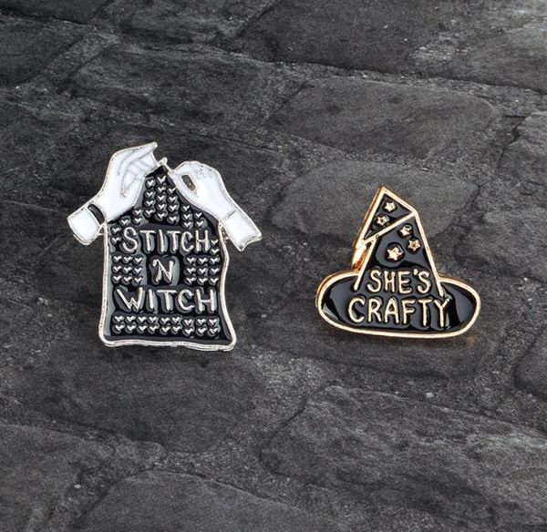 creative brooch magic hat quotshe039s craftyquot black arm quotstitch n witchquot lapel denim ornament badge combinatio7116547, Gray
creative brooch magic hat quotshe039s craftyquot black arm quotstitch n witchquot lapel denim ornament badge combinatio7116547, Gray