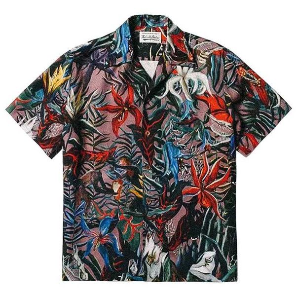 men's casual shirts wacko maria short shirt flower of hell print men women 1 1 japanese style shirts tees men clothing, White;black
men's casual shirts wacko maria short shirt flower of hell print men women 1 1 japanese style shirts tees men clothing, White;black