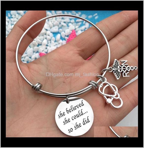 drop delivery 2021 stainless steel bracelet wire adjustable expandble medical rn charm bracelets nurse gift bangle for women jewel5037460, Black
drop delivery 2021 stainless steel bracelet wire adjustable expandble medical rn charm bracelets nurse gift bangle for women jewel5037460, Black