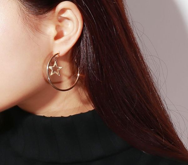 star hoop earrings for women vacation punk earrings star in circle unique design summer earrings gold color simple jewelry 20181385106, Golden;silver
star hoop earrings for women vacation punk earrings star in circle unique design summer earrings gold color simple jewelry 20181385106, Golden;silver