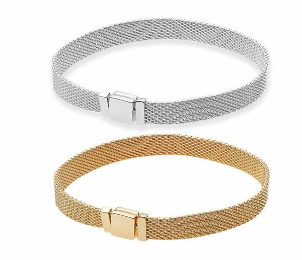 yellow gold plated mesh charm bracelet with original box for authentic sterling silver strap style charms bracelets for women men party gift, Golden;silver
yellow gold plated mesh charm bracelet with original box for authentic sterling silver strap style charms bracelets for women men party gift, Golden;silver
