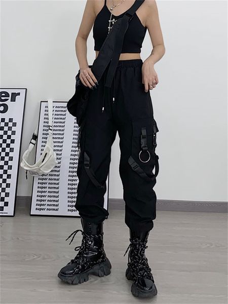 womens pants capris deeptown y2k techwear black cargo women goth punk streetwear ribbon trousers oversize harajuku hip hop tactical pantalon, Black;white
womens pants capris deeptown y2k techwear black cargo women goth punk streetwear ribbon trousers oversize harajuku hip hop tactical pantalon, Black;white