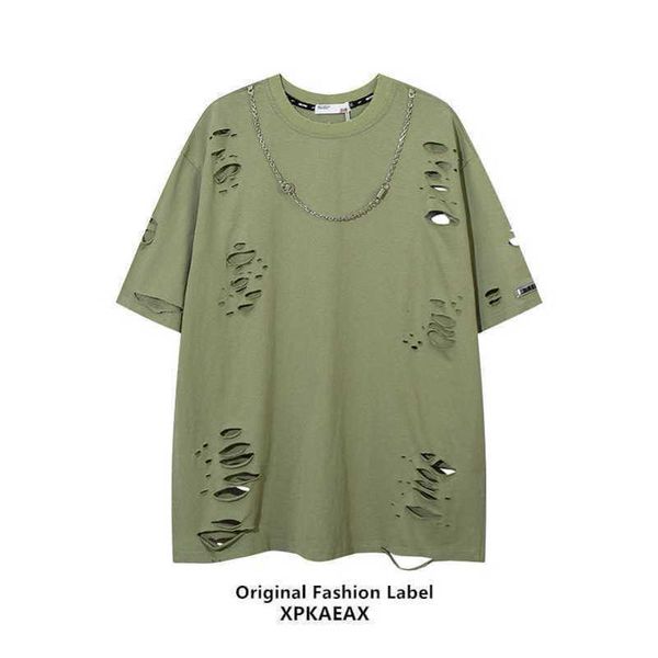 stussys men's t-shirt trendy brand cut and torn hole chain design sense t-shirt hip-hop fried street ruffian handsome short sleeved sty, White;black
stussys men's t-shirt trendy brand cut and torn hole chain design sense t-shirt hip-hop fried street ruffian handsome short sleeved sty, White;black