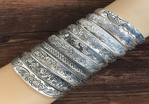 new retro cuff bracelets tibetan silver metal carving fish elephant flower bangles vintage gypsy jewelry female gifts8724974, Golden;silver
new retro cuff bracelets tibetan silver metal carving fish elephant flower bangles vintage gypsy jewelry female gifts8724974, Golden;silver
