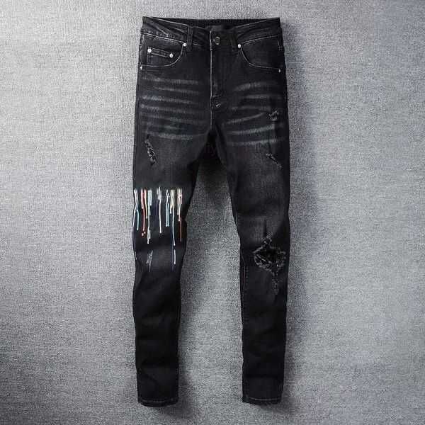 designer ami mans jeans european purple for mens quilting ripped trend brand vintage pant fold slim skinny masculina toursers sstraight pant, Blue
designer ami mans jeans european purple for mens quilting ripped trend brand vintage pant fold slim skinny masculina toursers sstraight pant, Blue