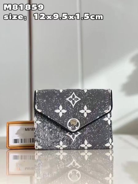 m81859 women's new luxury high-quality denim embroidery short change bag, Red;black
m81859 women's new luxury high-quality denim embroidery short change bag, Red;black