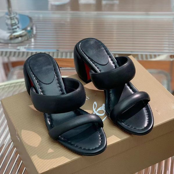 women's medium thick heeled slippers slides sandals pumps fashion versatile narrowband scuffs mules luxury designer slipper factory foo, Black
women's medium thick heeled slippers slides sandals pumps fashion versatile narrowband scuffs mules luxury designer slipper factory foo, Black