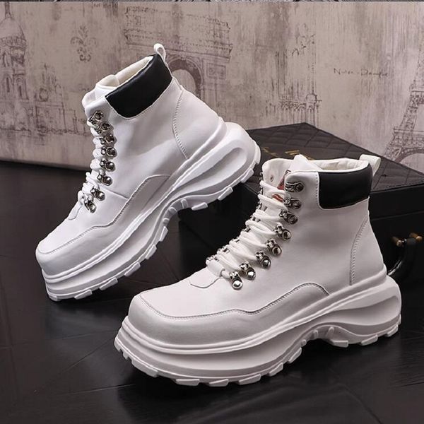 fashion brand new men's shoes thick soles inside elevating casual shoes men high shoes youth short boots platform shoes 1aa11, Black
fashion brand new men's shoes thick soles inside elevating casual shoes men high shoes youth short boots platform shoes 1aa11, Black