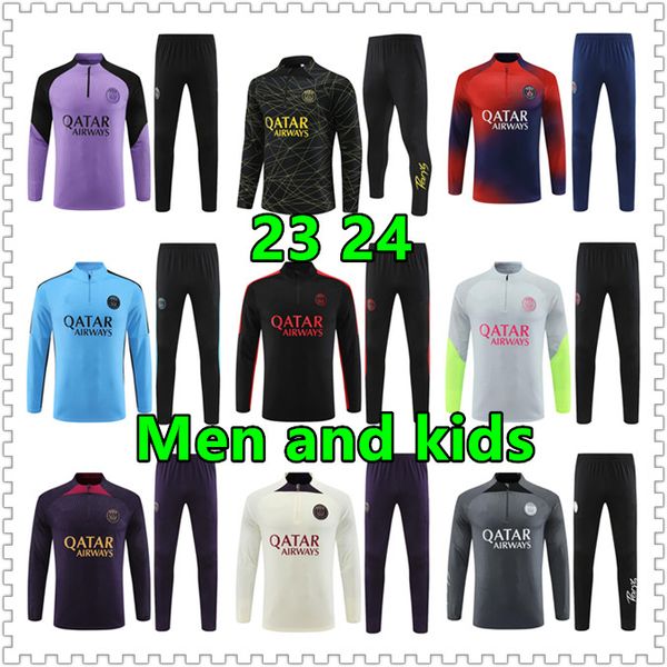 23 24 paris tracksuits training psgs chandal mbappe kit survetement foot tuta retro futbol soccer football men and kids movement, Black
23 24 paris tracksuits training psgs chandal mbappe kit survetement foot tuta retro futbol soccer football men and kids movement, Black