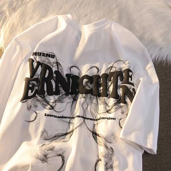 womens tshirt american retro letter printing short sleeved tshirt for men and women oversize summer loose design feeling street hiphop 2307, White
womens tshirt american retro letter printing short sleeved tshirt for men and women oversize summer loose design feeling street hiphop 2307, White