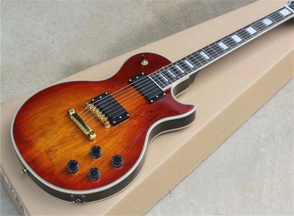 custom brown electric guitar emg pickups mahogany body rosewood fingerboard 6 strings golden hardware
custom brown electric guitar emg pickups mahogany body rosewood fingerboard 6 strings golden hardware