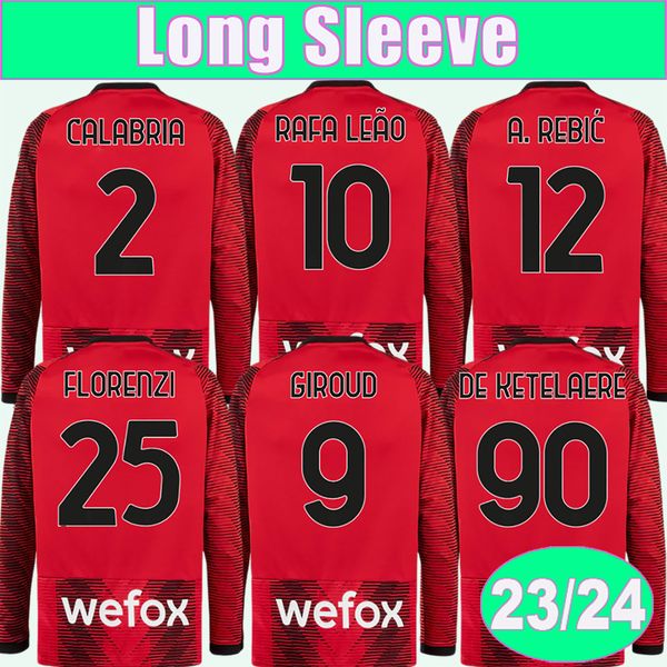 23 24 brahim giroud long sleeve mens soccer jerseys bennacer tonali theo tomori kjaer de ketelaere home football shirt short sleeve uniform, Black;yellow
23 24 brahim giroud long sleeve mens soccer jerseys bennacer tonali theo tomori kjaer de ketelaere home football shirt short sleeve uniform, Black;yellow