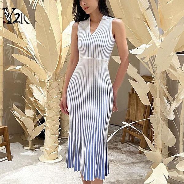 dresses y2k clothes designer striped tank sleeveless midi dresses for women traf vneck summer vacation slim knitted elegant dress mujer, Black
dresses y2k clothes designer striped tank sleeveless midi dresses for women traf vneck summer vacation slim knitted elegant dress mujer, Black