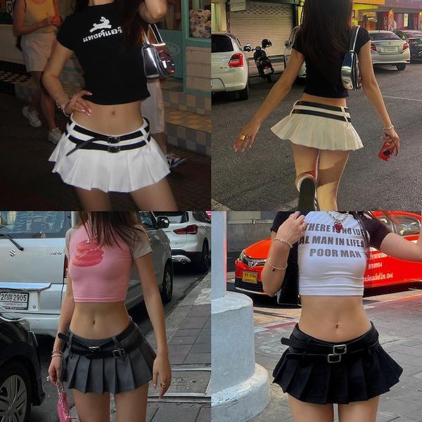 skirts american style low waist ultra-short mini skirt women's summer fashion double belt design sense pleated skirt half short skirt 2, Black
skirts american style low waist ultra-short mini skirt women's summer fashion double belt design sense pleated skirt half short skirt 2, Black