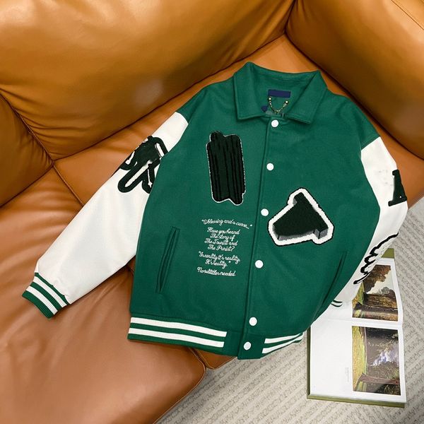 23ss men designers baseball jacket green wool applique embroidery watercolor lapel neck paris streetwear m-2xl, Black;brown
23ss men designers baseball jacket green wool applique embroidery watercolor lapel neck paris streetwear m-2xl, Black;brown