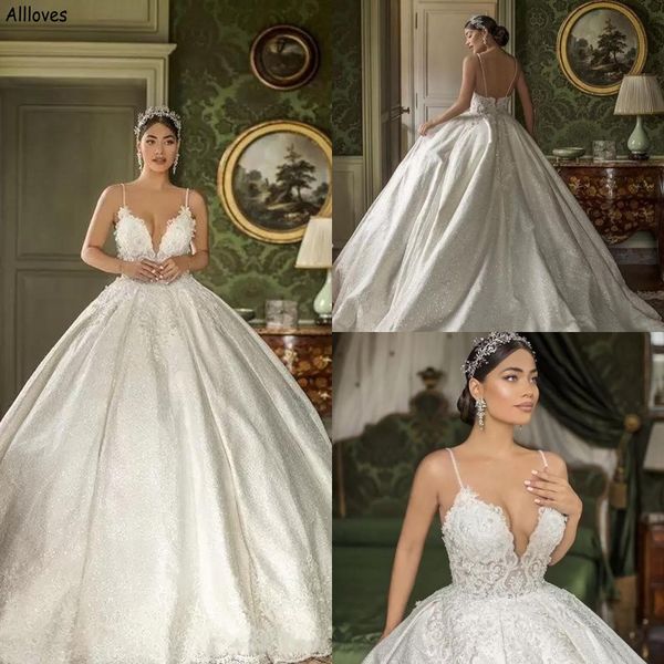 spaghetti straps middle east dubai arabian wedding ball gowns lace appliques sequined princess bridal gowns plus size backless formal marria, White 
spaghetti straps middle east dubai arabian wedding ball gowns lace appliques sequined princess bridal gowns plus size backless formal marria, White