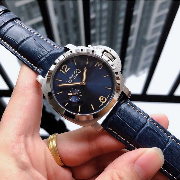 luxury mechanical watch panaral_ swiss automatic mechanical movement sapphire mirror size 44mm imported cowhide strap 6ibk, Slivery;brown
luxury mechanical watch panaral_ swiss automatic mechanical movement sapphire mirror size 44mm imported cowhide strap 6ibk, Slivery;brown