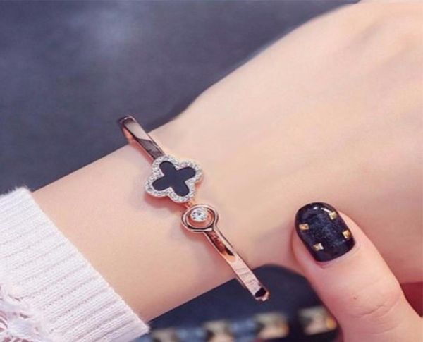 bangle luxury jewelry designer rose gold bracelets for women clover open cuff bracelets fashion 1196714, Black
bangle luxury jewelry designer rose gold bracelets for women clover open cuff bracelets fashion 1196714, Black