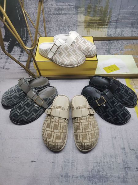 2023 latest sandal designer luxury mens and womens half trailer sandal decorated with correct f pattern suede jacquard fabric size 35-45, Black
2023 latest sandal designer luxury mens and womens half trailer sandal decorated with correct f pattern suede jacquard fabric size 35-45, Black