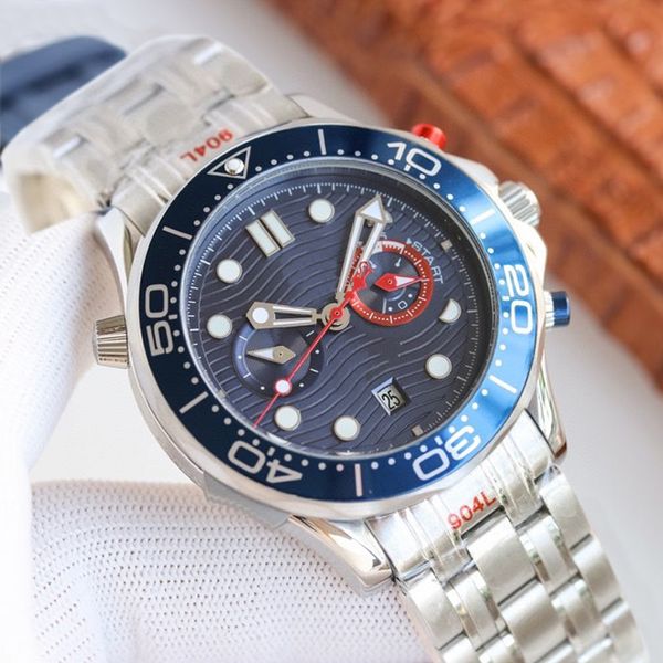 mens watch luxury watches blue 44mm quartz chronograph ocean diver 600m skyfall stainless steel back sports sea aaa wristwatches, Slivery;brown
mens watch luxury watches blue 44mm quartz chronograph ocean diver 600m skyfall stainless steel back sports sea aaa wristwatches, Slivery;brown