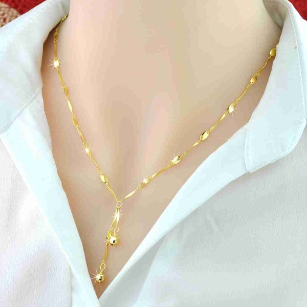 925 sterling silver korean 18k colored gold necklace women's style jewelry student collar chain as a valentine's day gift for girl
925 sterling silver korean 18k colored gold necklace women's style jewelry student collar chain as a valentine's day gift for girl