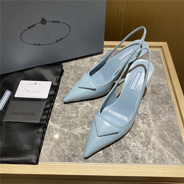 designer luxury triangle logo cielo blue pointed toe slingback pump kitten low heel slide sandals shoes with box, Black
designer luxury triangle logo cielo blue pointed toe slingback pump kitten low heel slide sandals shoes with box, Black