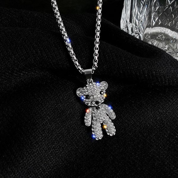 cute full diamond little bear earth cool fashion brand necklace pendant hip hop personality long sweater chain pendant necklace, Blue
cute full diamond little bear earth cool fashion brand necklace pendant hip hop personality long sweater chain pendant necklace, Blue