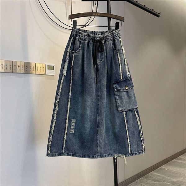 skirts spring summer arts style women elastic waist vintage hole long skirt single pocket design cotton denim a-line skirt c821 230707, Black
skirts spring summer arts style women elastic waist vintage hole long skirt single pocket design cotton denim a-line skirt c821 230707, Black