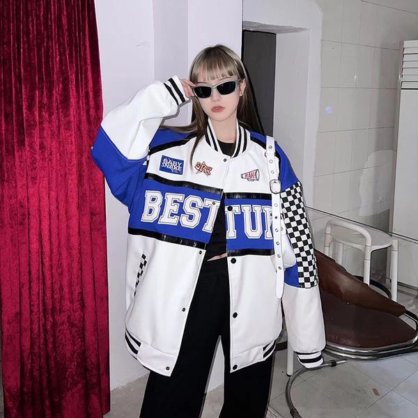 womens jackets long sleeve american bombers coat spring autumn hip hop high street stand collar bomber varsity racing woman jacket 230707, Black;brown
womens jackets long sleeve american bombers coat spring autumn hip hop high street stand collar bomber varsity racing woman jacket 230707, Black;brown