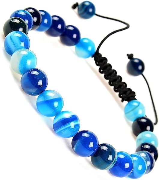 gemstone crystal beads natural healing power adjustable macrame bracelet 12mm, Black
gemstone crystal beads natural healing power adjustable macrame bracelet 12mm, Black
