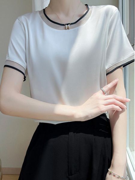 pants fashion women's tshirt short sleeve silk oversized tshirt o neck casual satin tees summer solid champagne loose tshirts woman, White
pants fashion women's tshirt short sleeve silk oversized tshirt o neck casual satin tees summer solid champagne loose tshirts woman, White