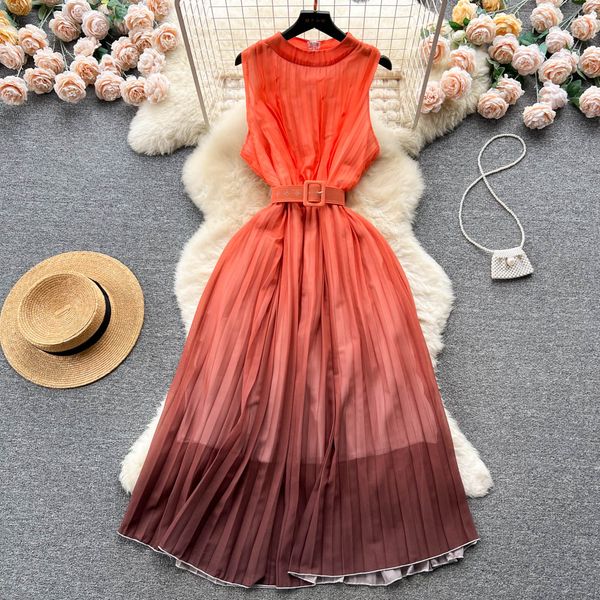 basic casual dresses french gradient sleeveless a-line dress women summer new fashion celebrity casual clothes vestido feminino 2023, Black;gray
basic casual dresses french gradient sleeveless a-line dress women summer new fashion celebrity casual clothes vestido feminino 2023, Black;gray