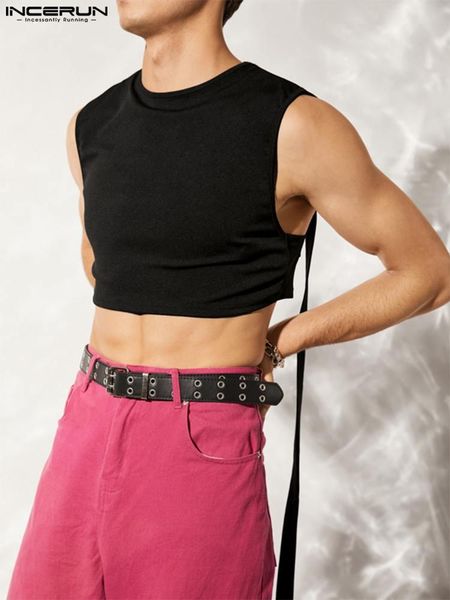 pants 2023 fashion men tank solid color oneck sleeveless hollow out crop men streetwear backless vests s5xl incerun 7, Black
pants 2023 fashion men tank solid color oneck sleeveless hollow out crop men streetwear backless vests s5xl incerun 7, Black