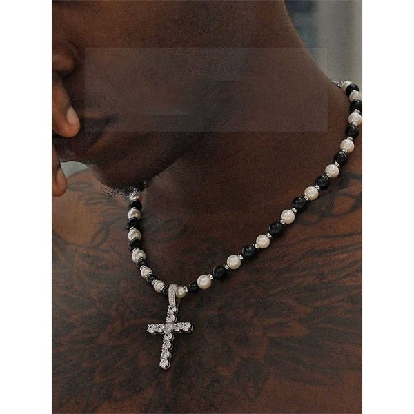 2022 new fashion pearl cross gold plated necklace for men and women hiphop fashion hiphop, Black
2022 new fashion pearl cross gold plated necklace for men and women hiphop fashion hiphop, Black