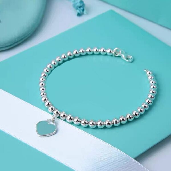 original tif fashion designer pendant bracelet men exquisite enamel vintage beads chain 925 women's english heart beaded love tag to br, Black
original tif fashion designer pendant bracelet men exquisite enamel vintage beads chain 925 women's english heart beaded love tag to br, Black