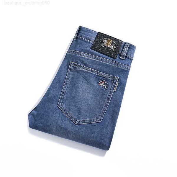 designer jeans for men new summer slim fit elastic high end jeans men's fashion brand small foot long pants mens casual thin style, Blue 
designer jeans for men new summer slim fit elastic high end jeans men's fashion brand small foot long pants mens casual thin style, Blue