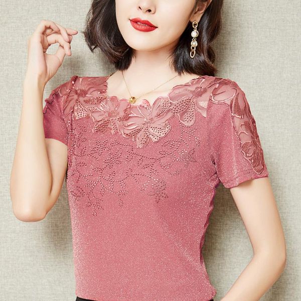 pants m5xl women tshirt 2023 new lace hollow embroidery mesh fashion casual short sleeve drilling women's shirt blusas, White
pants m5xl women tshirt 2023 new lace hollow embroidery mesh fashion casual short sleeve drilling women's shirt blusas, White