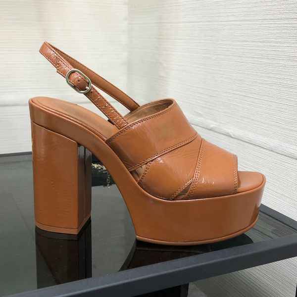 classic buckle sandals fashion platform heel womens dress shoes designer patent leather high heeled shoe 35-41 fish mouth rome back strap sa, Black
classic buckle sandals fashion platform heel womens dress shoes designer patent leather high heeled shoe 35-41 fish mouth rome back strap sa, Black