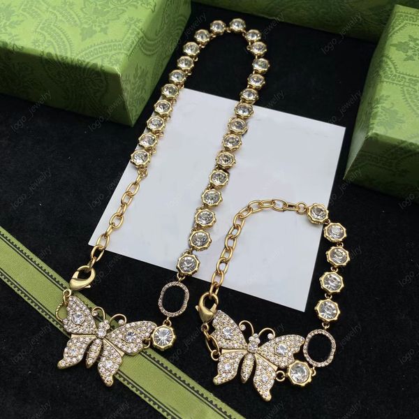 luxury designer butterfly fashion jewelry sets diamond charm necklace women's exquisite bracelet with box, Silver
luxury designer butterfly fashion jewelry sets diamond charm necklace women's exquisite bracelet with box, Silver