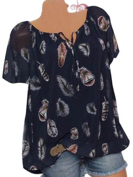 dresses fashion 5xl plus large size women's blouses summer new leisure blouse white loose feather print v neck short sleeve shirts, Black
dresses fashion 5xl plus large size women's blouses summer new leisure blouse white loose feather print v neck short sleeve shirts, Black