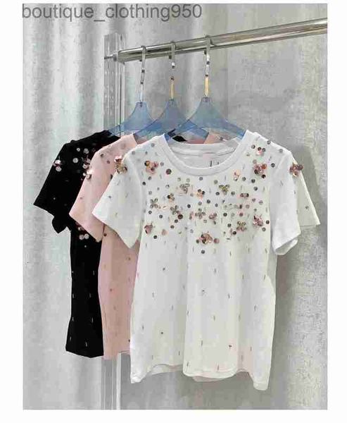 miu womens designer t shirt round neck heavy duty handmade diamonds sequin decoration high grade loose versatile t-shirt short sleeve, White
miu womens designer t shirt round neck heavy duty handmade diamonds sequin decoration high grade loose versatile t-shirt short sleeve, White
